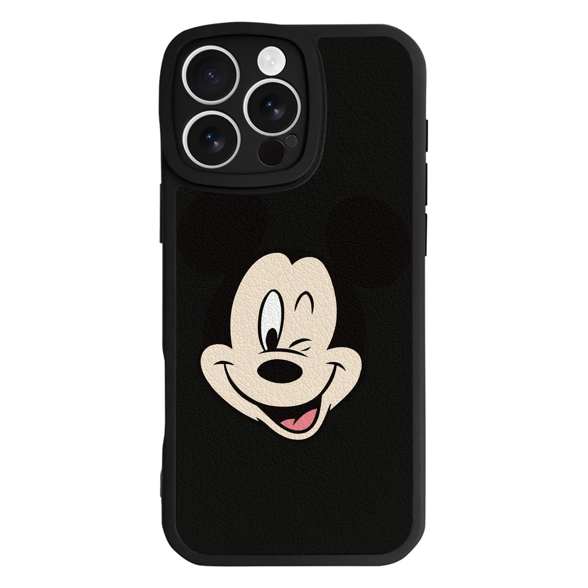 （画像用） ミッキーマウス Mickey Mouse 【iPhone 16シリーズ対応】シリコンスマホケース（レザー調） 材質：シリコン